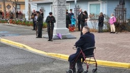 Veteran on Remembrance Day 2023 in Merritt
